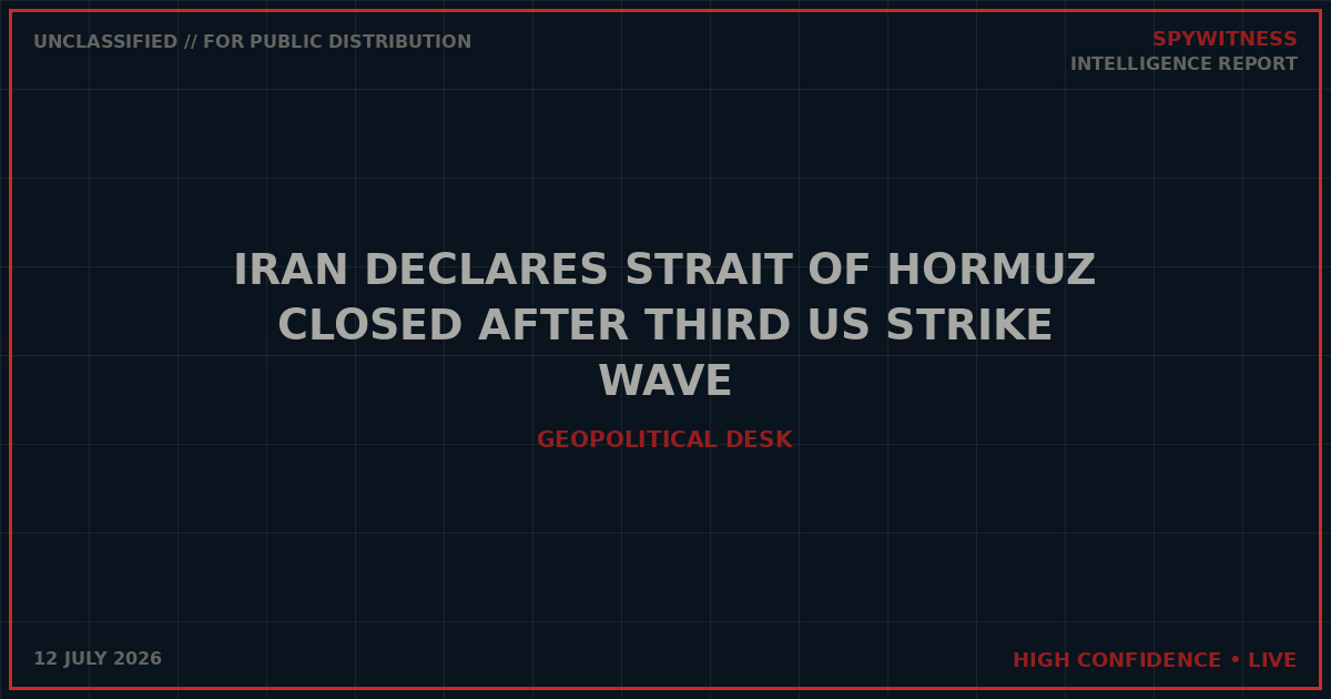 Straight Of Hormuz Closed Again