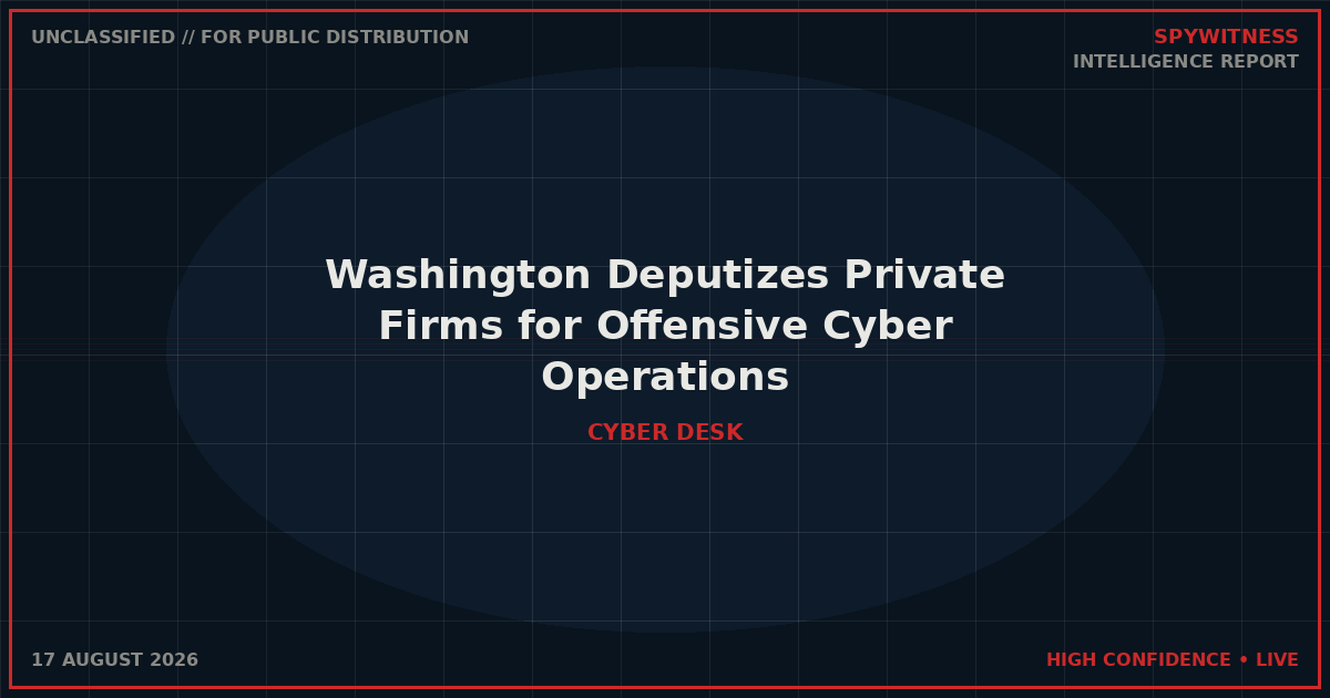 Washington Deputizes Private Firms for Offensive Cyber Operations