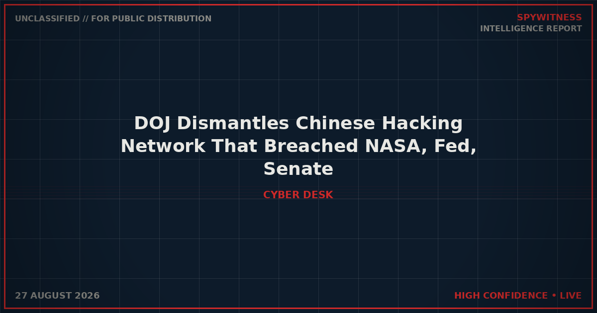 DOJ Dismantles Chinese Hacking Network That Breached NASA, Fed, Senate