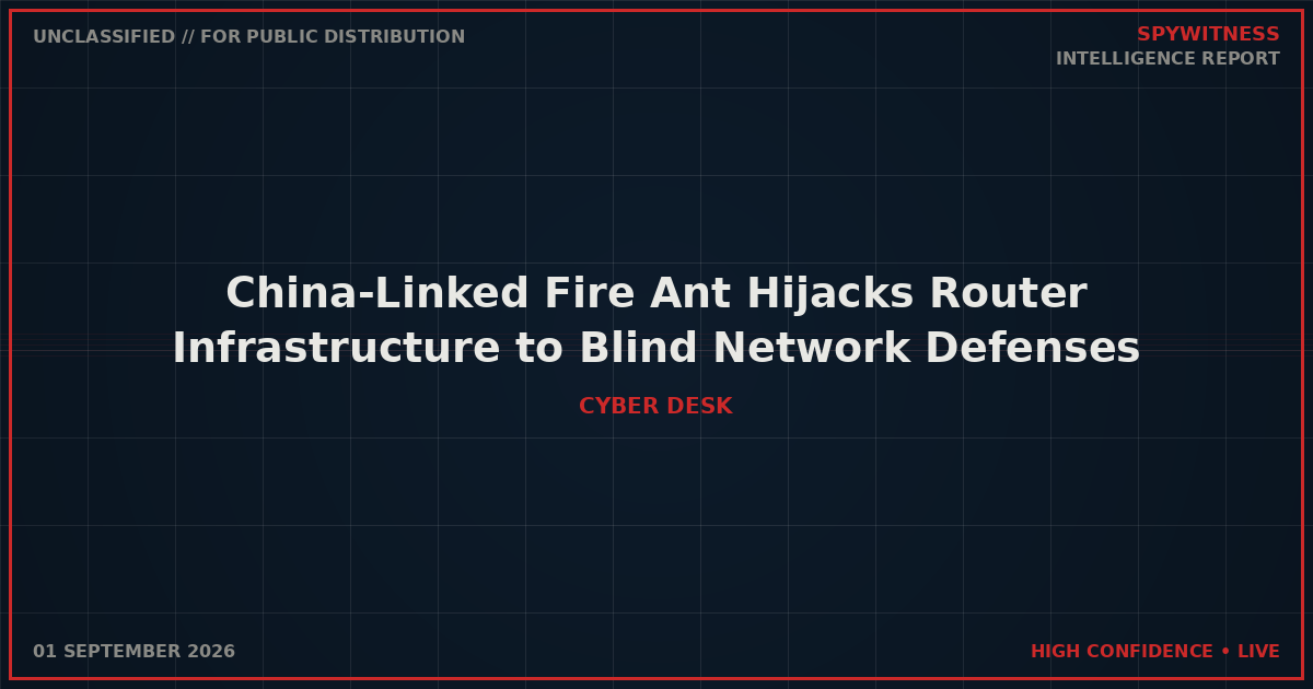 China-Linked Fire Ant Hijacks Router Infrastructure to Blind Network Defenses