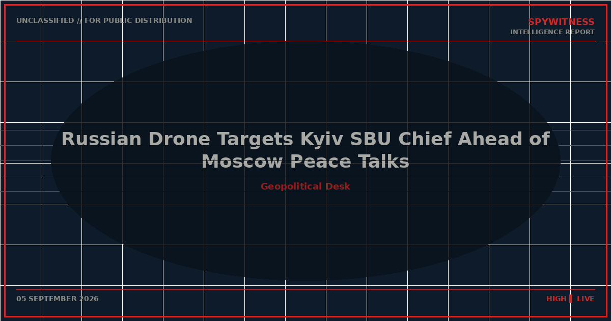 Russian Drone Targets Kyiv SBU Chief Ahead of Moscow Peace Talks