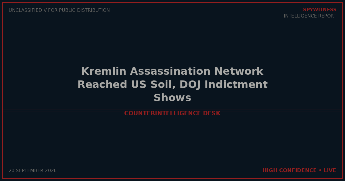 Kremlin Assassination Network Reached US Soil, DOJ Indictment Shows