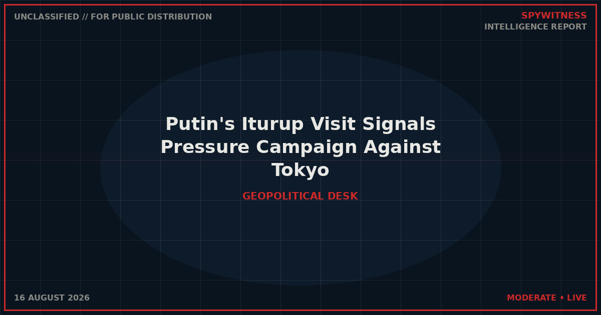 Putin's Iturup Visit Signals Pressure Campaign Against Tokyo