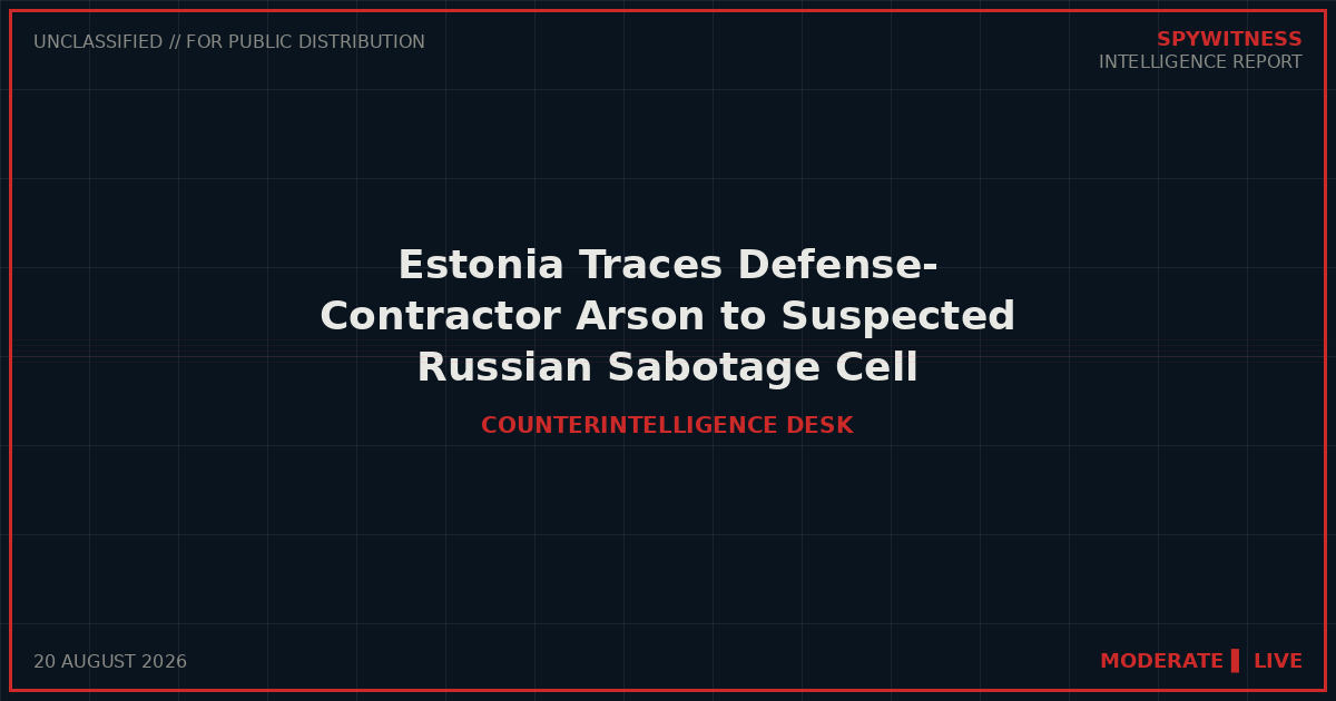 Estonia Traces Defense-Contractor Arson to Suspected Russian Sabotage Cell