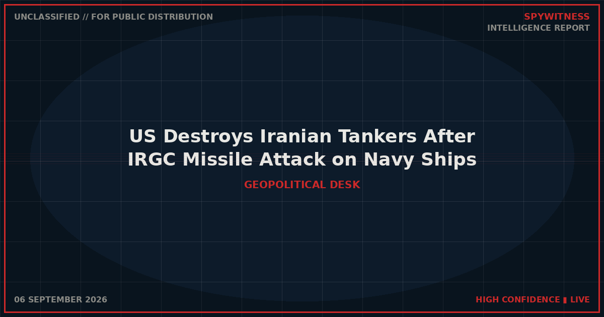 US Destroys Iranian Tankers After IRGC Missile Attack on Navy Ships