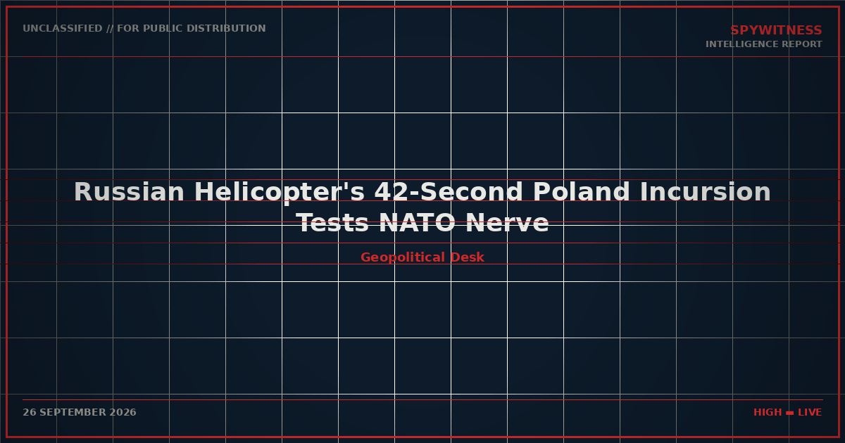 Russian Helicopter's 42-Second Poland Incursion Tests NATO Nerve