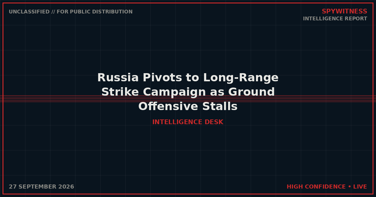 Russia Pivots to Long-Range Strike Campaign as Ground Offensive Stalls